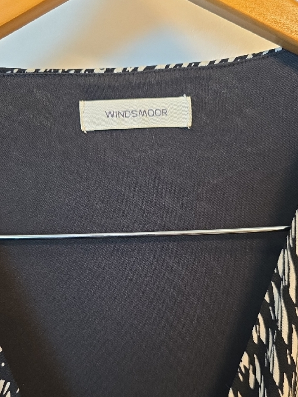 Windsmoor Black & White Geometric Wrap Midi Dress - Picture 2 of 6